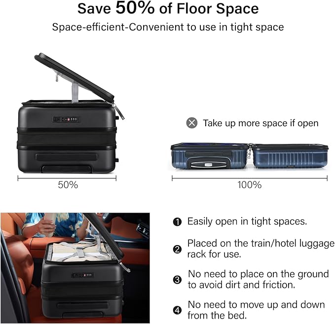 Hanke Hardside Expandable Checked Luggage, 24 Inch Top Opening Trunk Luggages - Image 7