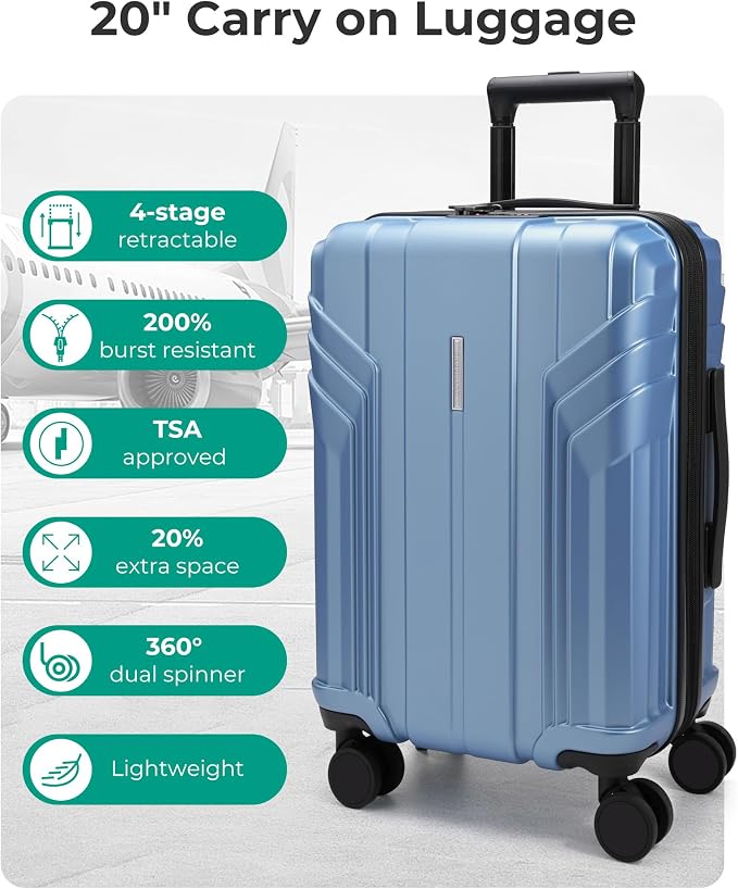 BAGSMART Expandable Carry On Luggage 22x14x9 Airline Approved, 1OO% PC - Image 3