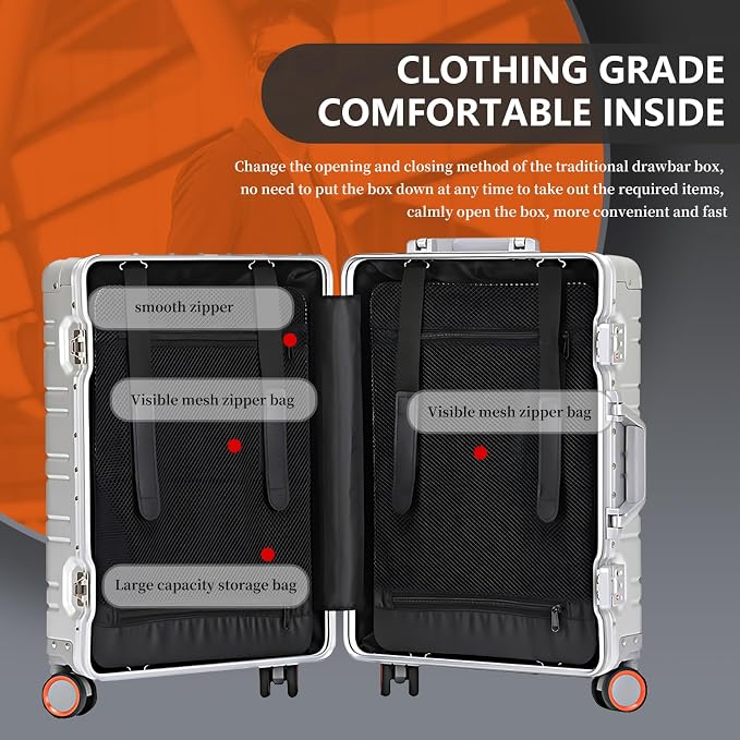 WEICHEN All Aluminum Magnesium Carry On Luggage 22x14x9 Airline Approved 20 - Image 5