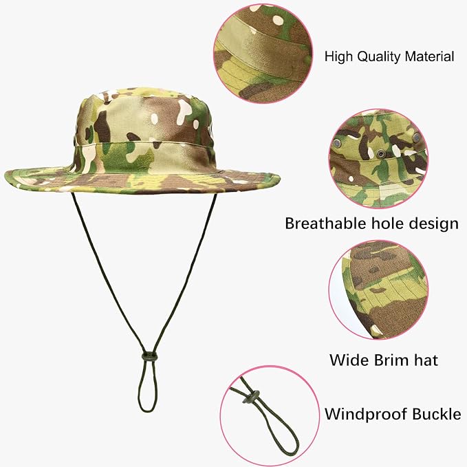 Sun Hats for Men Women Boonie Hat Foldable Fishing Hat UPF 50+ Bucket Hat for - Image 3