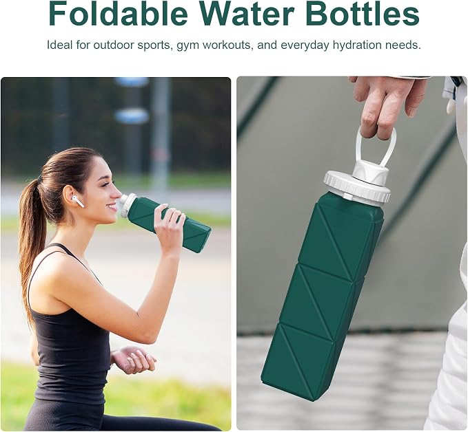 Portable Collapsible Water Bottles, BPA Free Food-Grade Silicone Reusable water - Image 2
