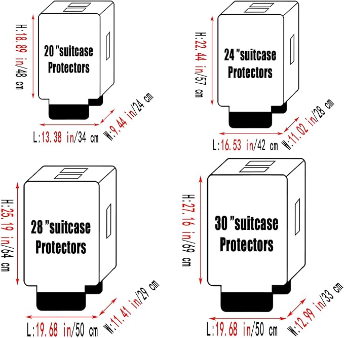 Clear PVC Luggage Cover 3 Piece Set, 0.2mm Thick Lightweight Waterproof - Image 2