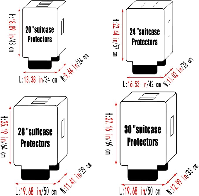 28 Inch Clear PVC Luggage Cover, 0.2mm Thick Lightweight Waterproof, - Image 4