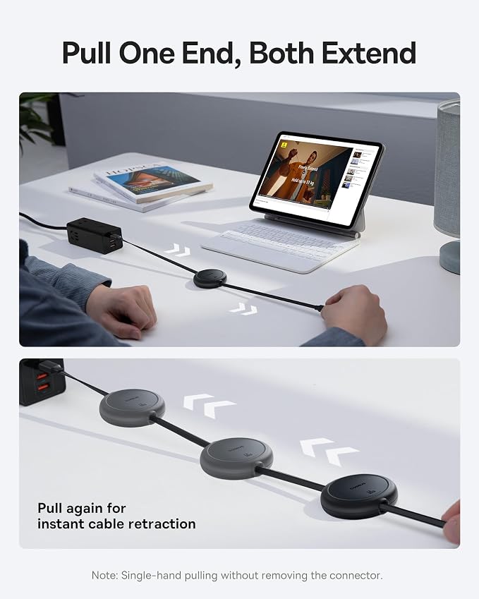 Baseus 70W Universal Travel Adapter and Baseus 60W Retractable USB C Cable - Image 7