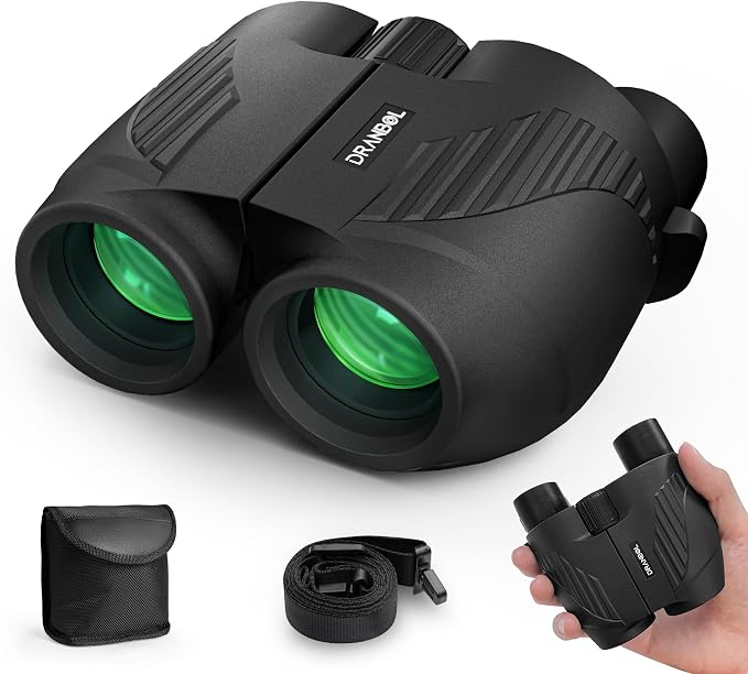 20X25 Small Binoculars for Adults and Kids, Large Eyepiece Binoculars for Bird by DRANBOL