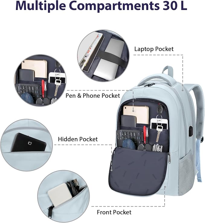 MATEIN College Backpack Women, 17 Inch Large Capacity School Laptop Bookbag - Image 7