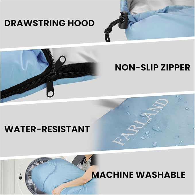 FARLAND Sleeping Bags 30℉ for Adults Teens Kids - Image 5