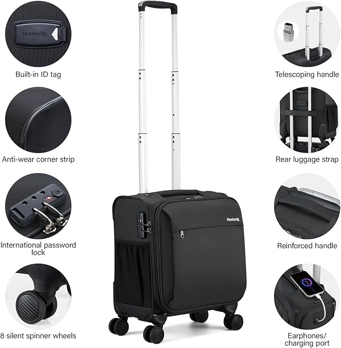Hanke 16 Inch Underseat Carry On Luggage - Image 4