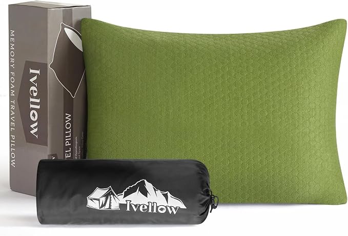 Ivellow Memory Foam Travel Pillow Compressible Camping Pillow by Ivellow