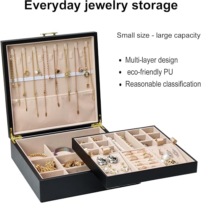 2-layer jewelry box，Jewelry Organizer - Image 4