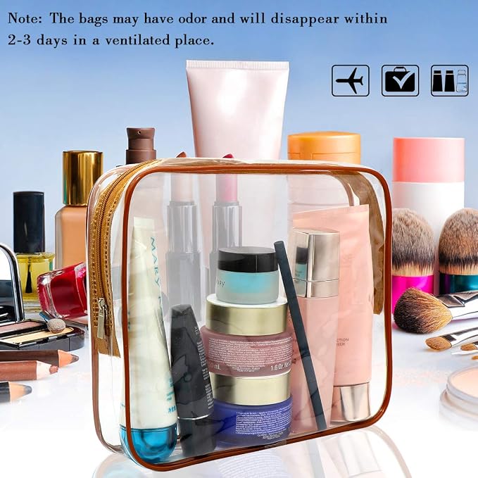APREUTY Clear Makeup Bags, TSA Approved 6Pcs Cosmetic Makeup Bags Set Clear PVC - Image 5