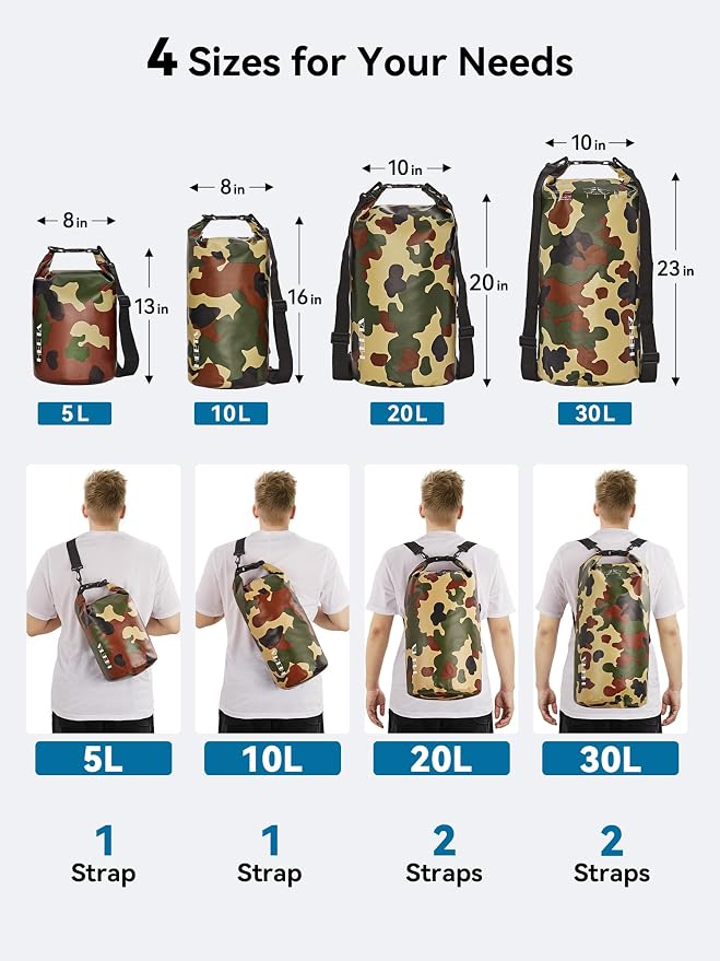 HEETA Waterproof Dry Bag for Women Men 5L/10L/20L/30L/40L Roll Top Lightweight - Image 2