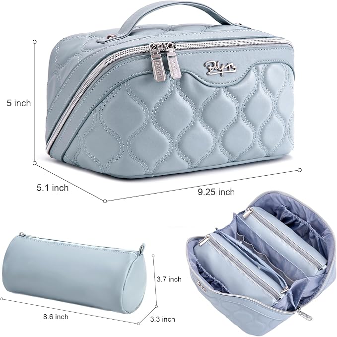 Travel Makeup Bags for Women Cosmetic Bag: Puffy Make up Bags Set of 3 - Image 7