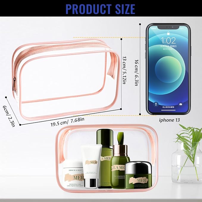 16 Pieces Clear Makeup Bags Bulk, TSA Approved Toiletry Bag - Image 2