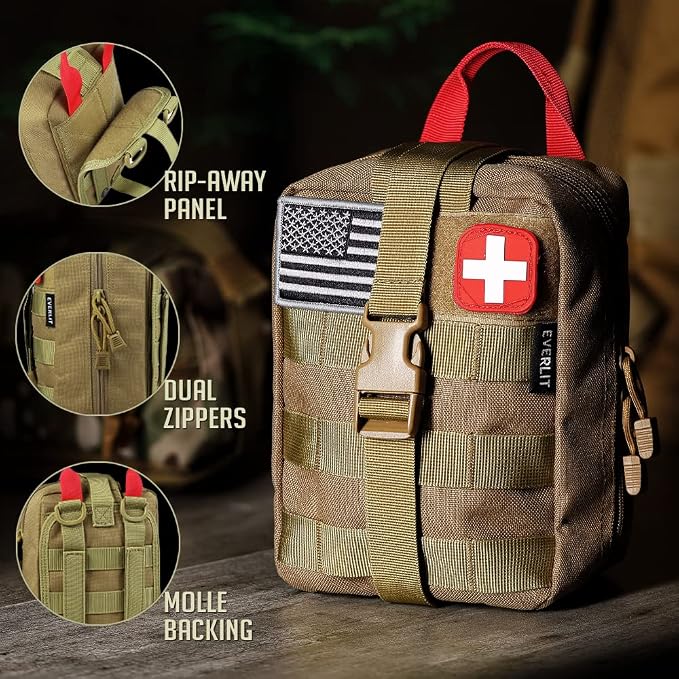 EVERLIT 250 Pieces Survival First Aid Kit IFAK EMT Molle Pouch Survival Kit - Image 4