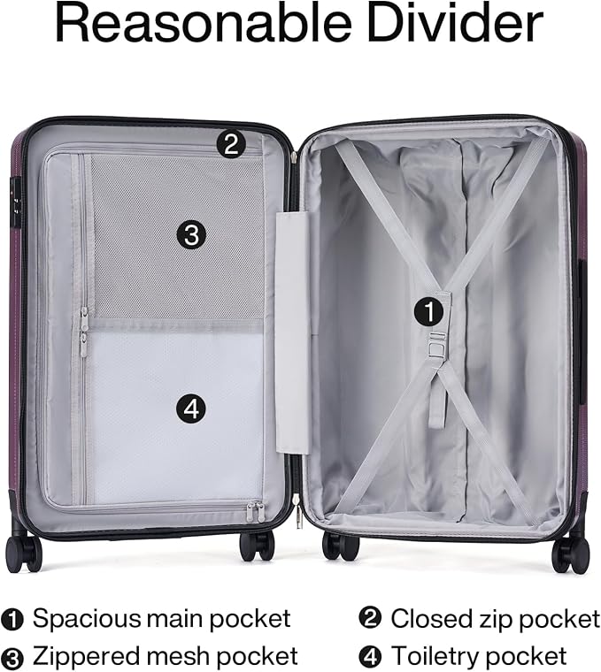 Hanke 29 Inch Expandable Checked Luggage Lightweight PC Hard Shell Luggage - Image 7