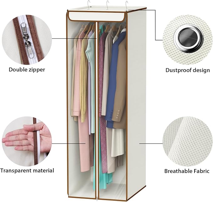 Univivi Garment Bags for Hanging Clothes, Large Clothes Storage Bags Closet - Image 5