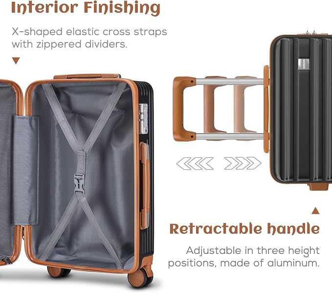 imiomo Luggage Sets 3 Piece, Expandable Hardside Suitcase Set - Image 3