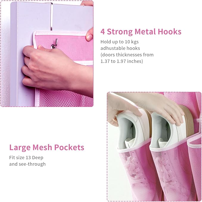 35 Pockets Over the Door Shoe Organizer, Hanging Shoe Organizer - Image 5