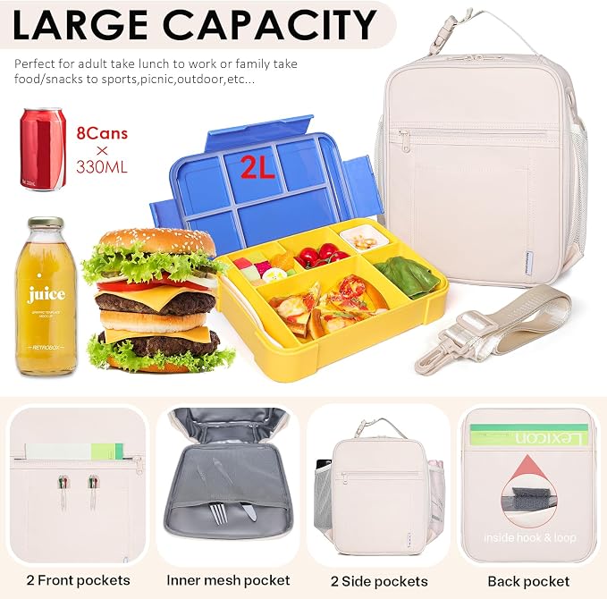 NOL Nylon Waterproof Kids Lunch Bag, Insulated Lunch Bag, Lunch box Cooler - Image 3