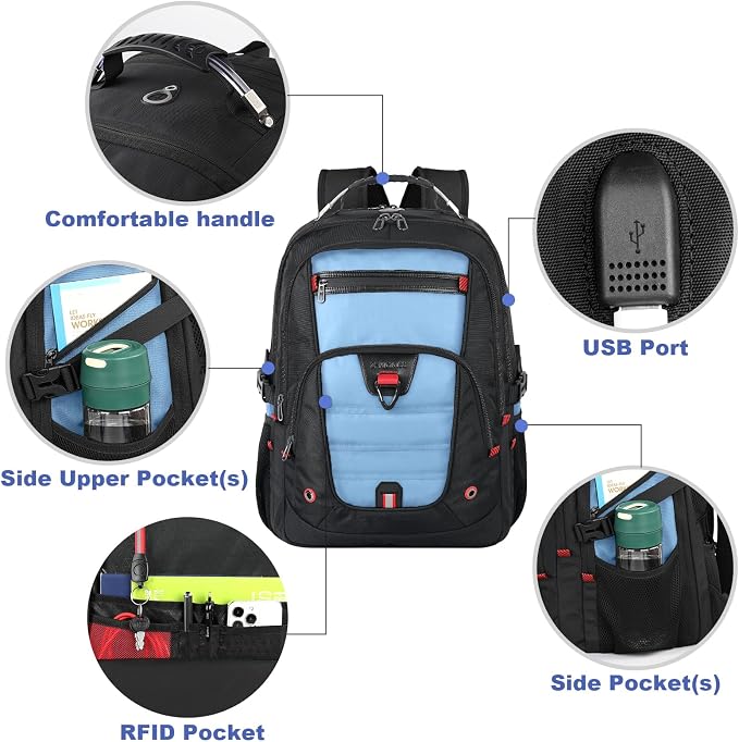 Z-MGKISS 18.4"-19" Extra Large Laptop Backpack, Water-Resistant Gaming Laptop - Image 4