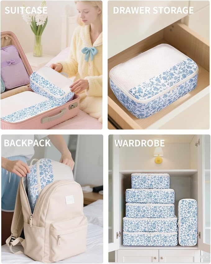 Narwey 7 Set Floral Packing Cubes - Image 7
