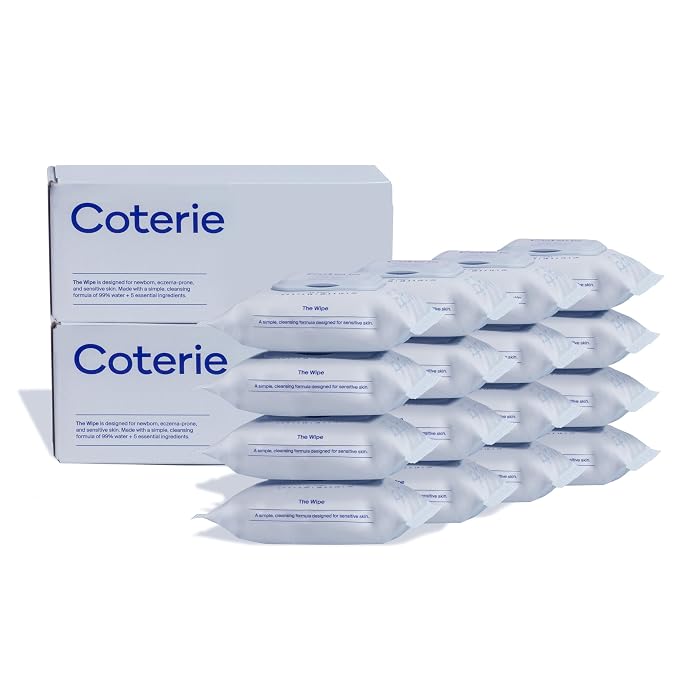 Coterie Baby Travel Size Wipes for Sensitive Skin, Plant-Based and Plastic-Free by Coterie