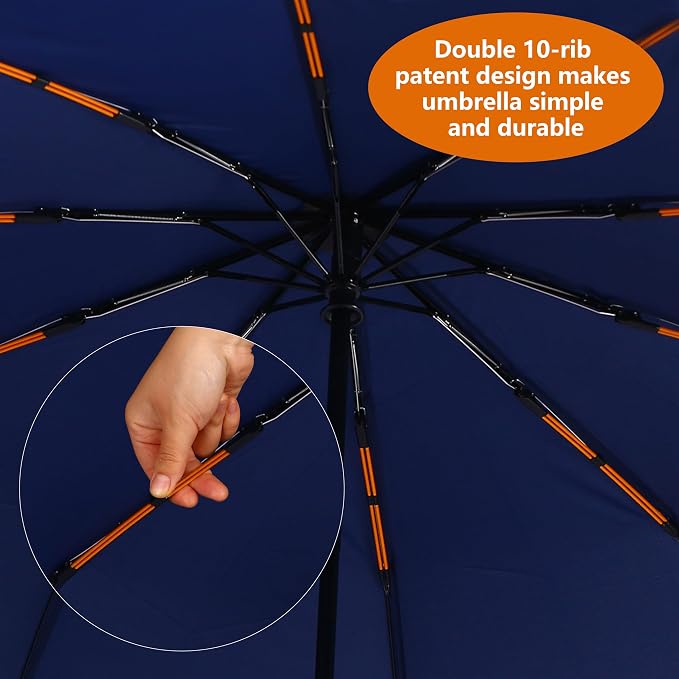 46 Inch Compact Umbrellas for Rain - Image 3