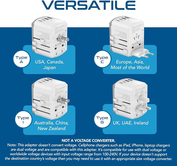 Ceptics Universal Travel Adapter 17.5W, 5 in 1 Universal Laptop Charger - Image 5