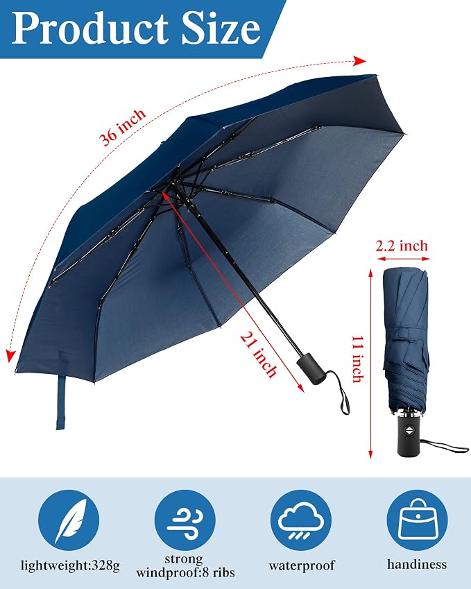Yahenda 4 Pack Windproof Travel Umbrellas Bulk Automatic Open and Close - Image 3