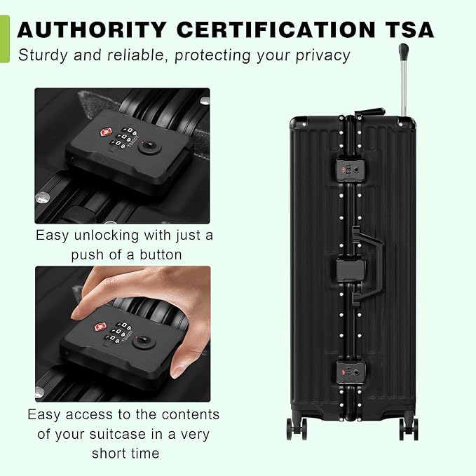 AnyZip Luggage PC+ABS Aluminum Frame Zipperless Checked Luggage Hard Shell - Image 6