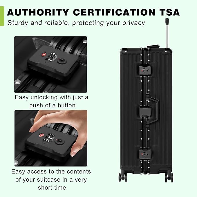 AnyZip Carry On Luggage PC+ABS Aluminum Frame Zipperless Luggage Hard Shell - Image 5