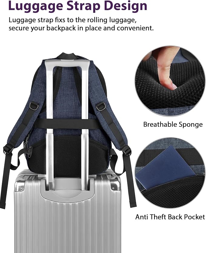 MATEIN 17 Inch Laptop Backpack, Large College Backpack Carry On TSA Approved - Image 3