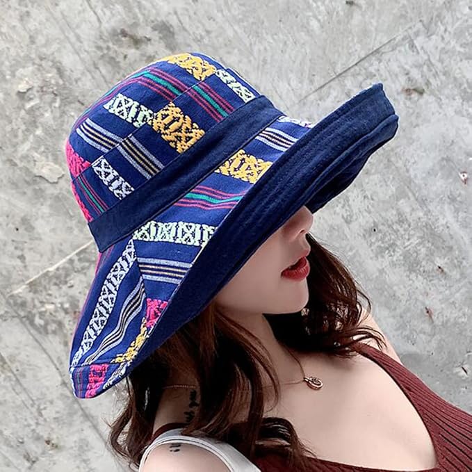 Women Wide Brim Sun Hats Metal Wired Edge Summer UV Protection Beach Fishing Hat - Image 4