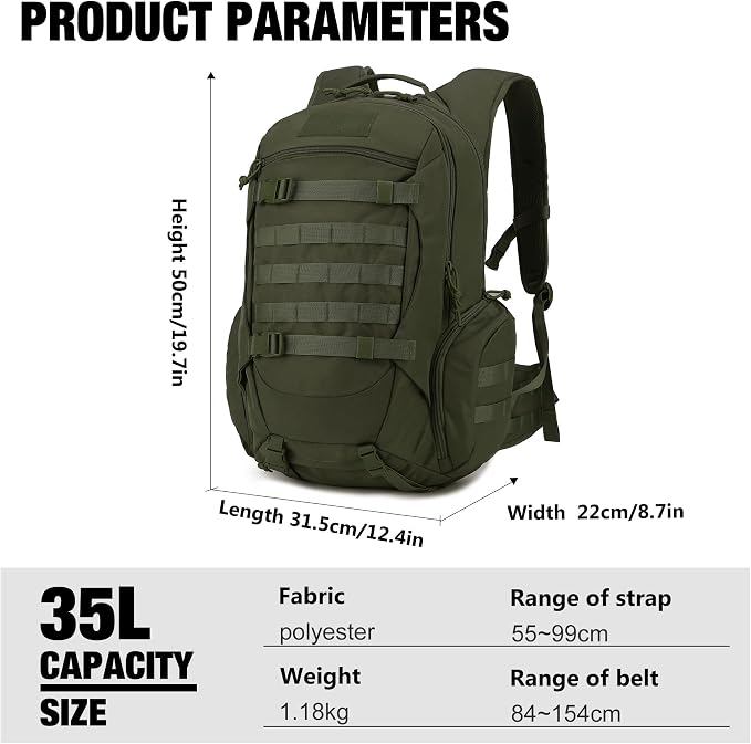 Mardingtop 35L Tactical Backpacks Molle Hiking daypacks - Image 2
