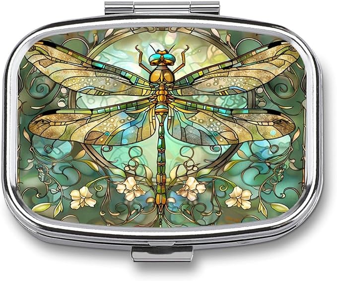 Metal 2 Compartment Pill Organizer Travel Friendly Portable Compact Pill Box by Choosetheproductsyoulike