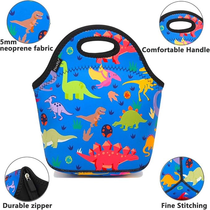 FlowFly Neoprene Kids Lunch box Insulated Soft Bag Mini Cooler Thermal Meal - Image 2