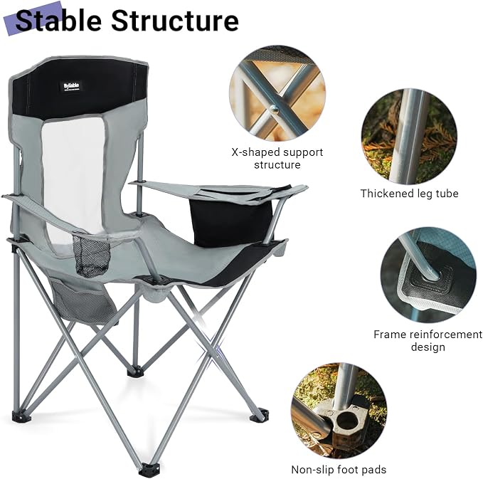 Camping Folding Chair Outdoor Lawn Portable Lightweight Camp Folding Chairs - Image 5