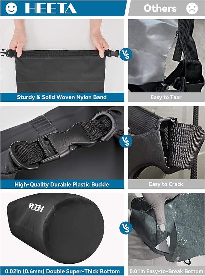 HEETA Waterproof Dry Bag for Women Men 5L/10L/20L/30L/40L Roll Top Lightweight - Image 6