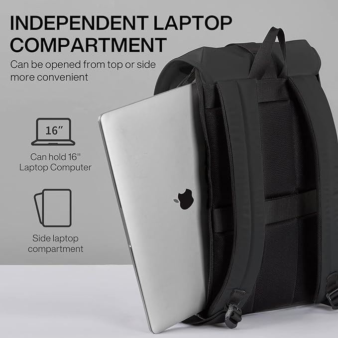 mixi Travel Laptop Backpack for Women & Men Carry On Backpack fits 16'' Laptop - Image 3