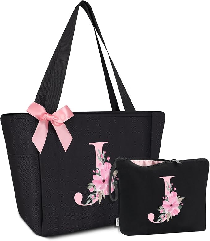 Vavabox Tote Bag, A-Z Initial Monogrammed Waterproof Tote Bag, Bridesmaid Gifts by Vavabox