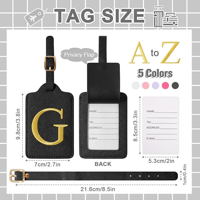 Personalized Initial Luggage Tags - Image 2