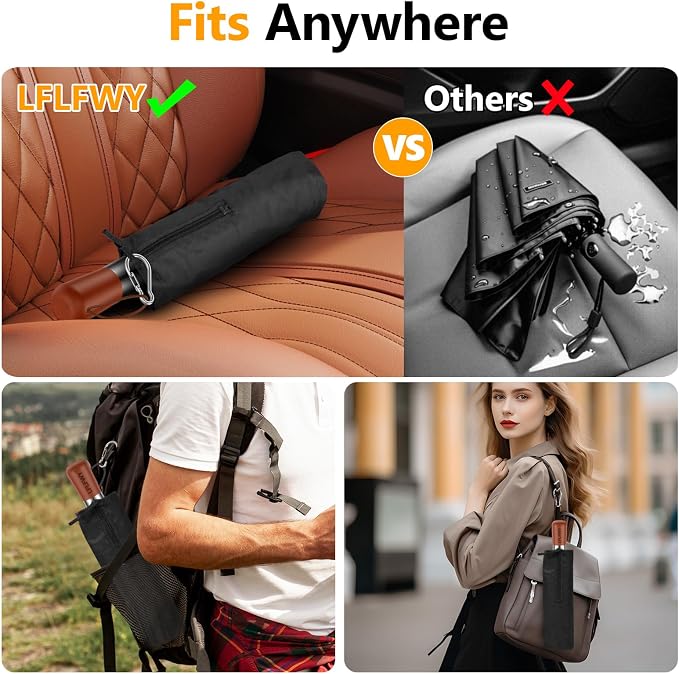3T Wind Armor Travel Umbrella Compact Easy Auto Open Close Folding Umbrellas - Image 7
