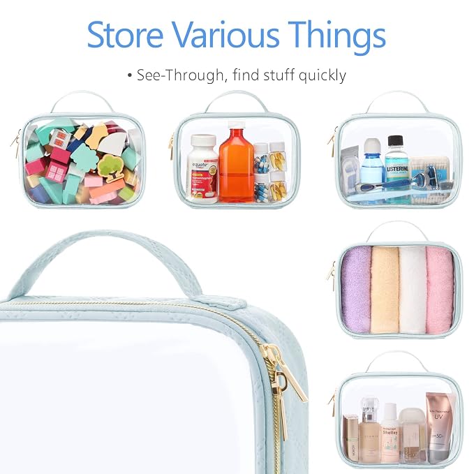 PACKISM TSA Approved Toiletry Bag, 3 Pack Clear Makeup Bags - Image 7