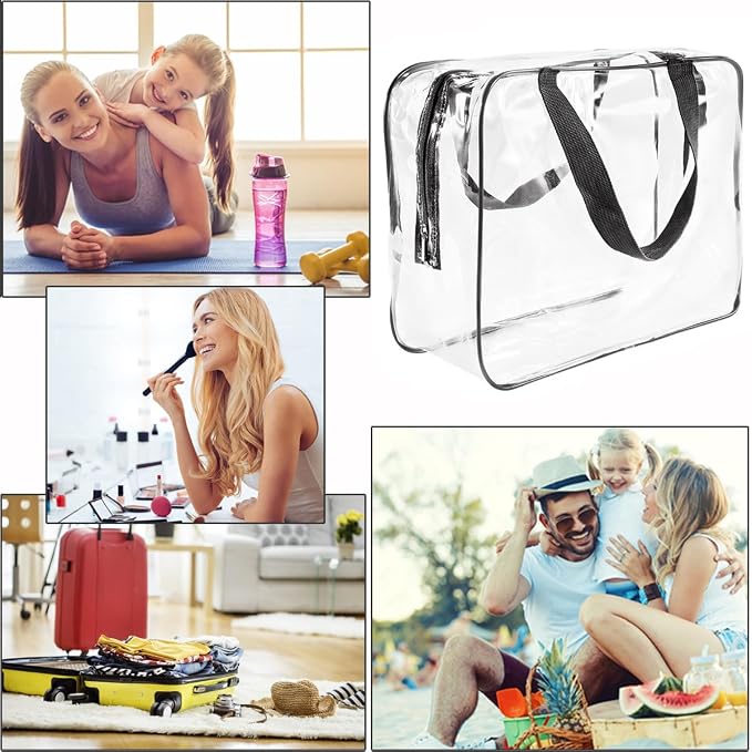 2Pcs Crystal Clear PVC Travel Toiletry Bag Kit - Image 4