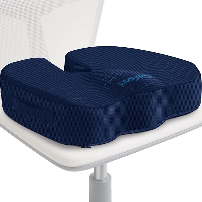 TushGuard Seat Cushion for Office Chair Memory Foam Non-Slip Cushion Back by TushGuard