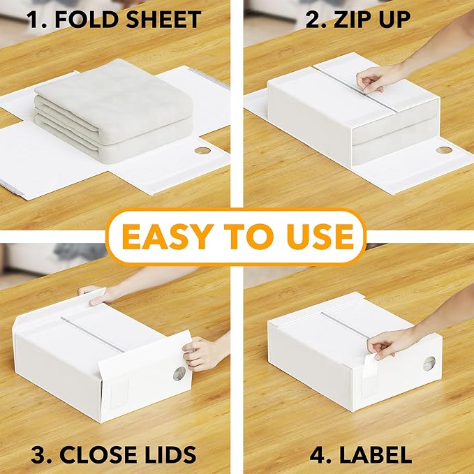 SpaceAid 8 Pack Bed Sheet Organizers and Storage, Foldable Organizer - Image 3