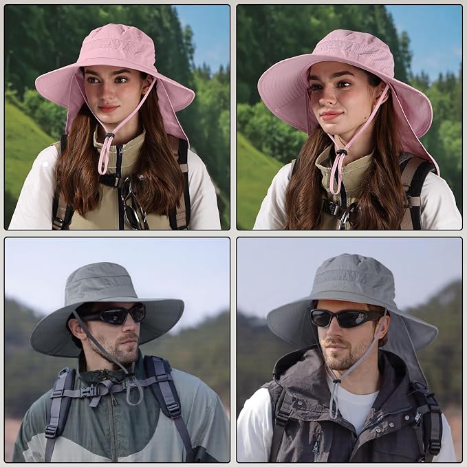 Sun Hats for Men Women, UPF50+ Protection Safari Hat, Wide Brim Fishing Hat - Image 5
