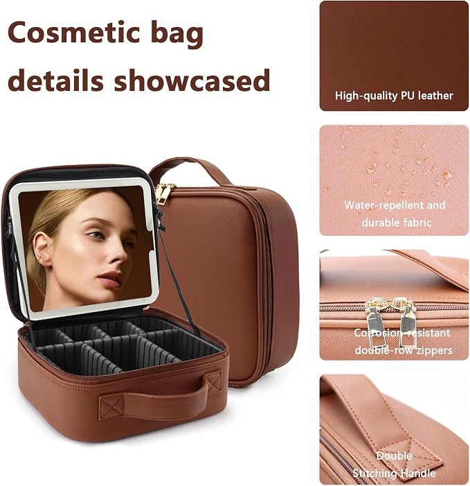 Travel Makeup Bag for Women and Makeup Artists Cosmetic Organizer Large Makeup - Image 6