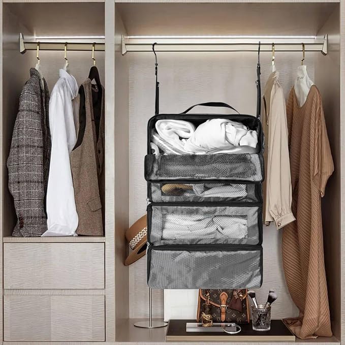 Suitcase Organizer, Travel Luggage Organizer Portable Hanging Travel Shelves - Image 7